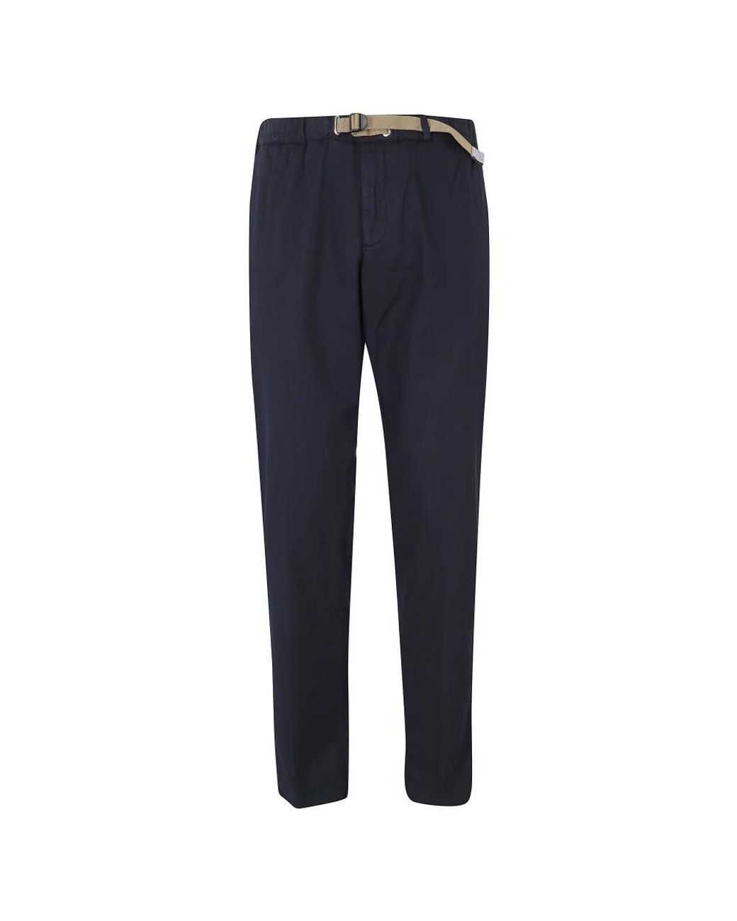 White Sand Blue Straight Trousers for men