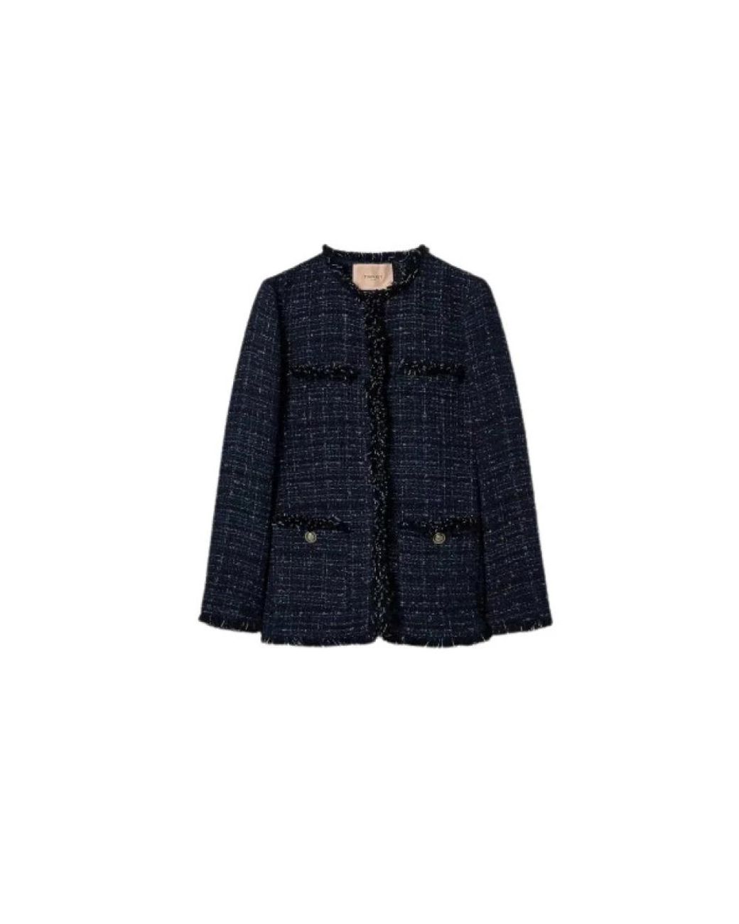 Twinset Blue Tweed Jackets