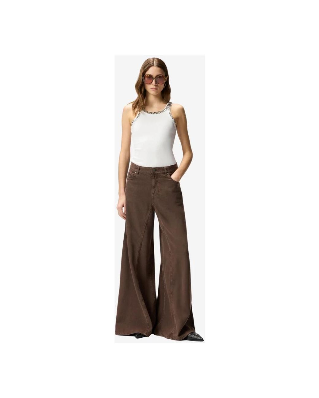 Pinko Brown Wide Jeans