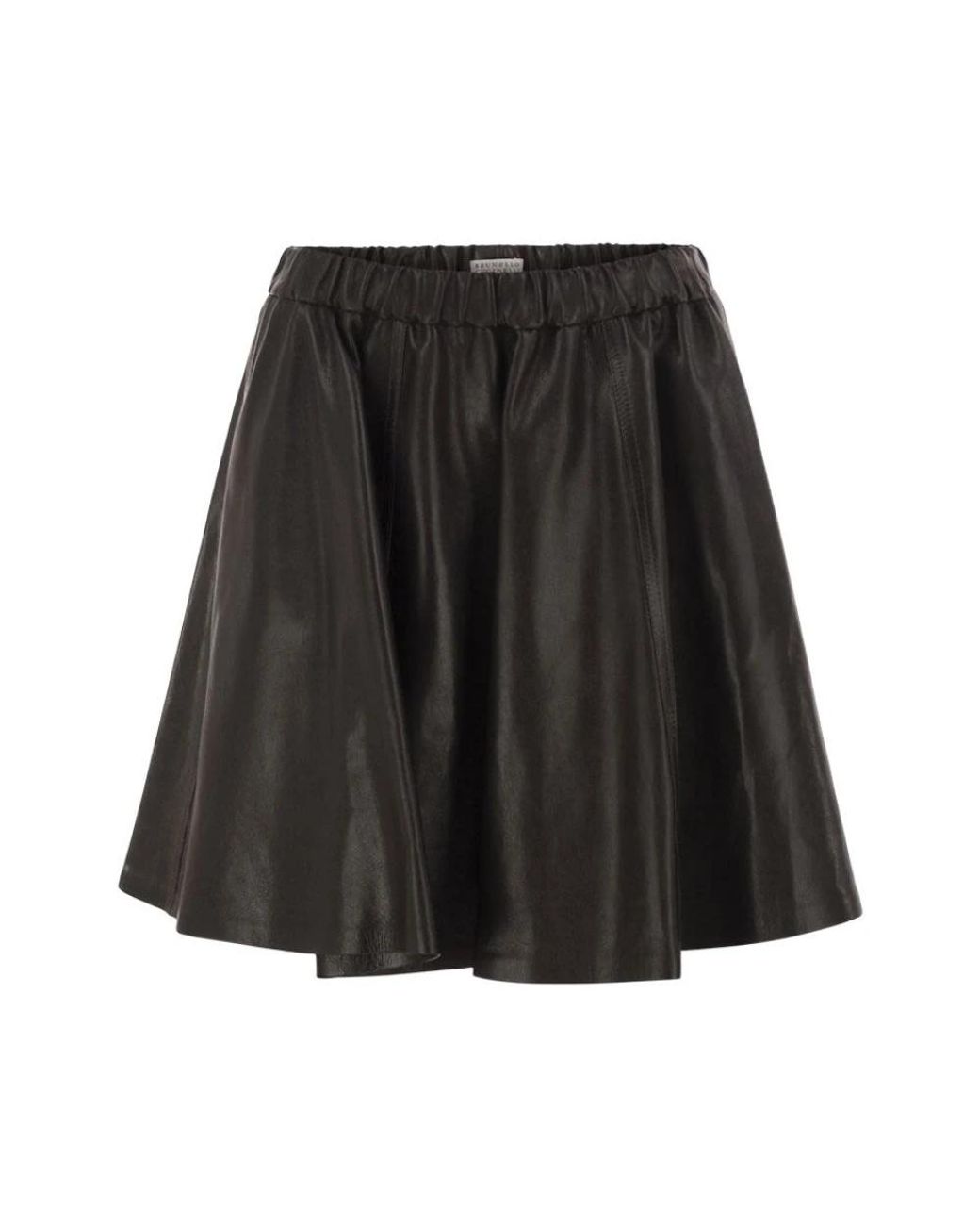 Brunello Cucinelli Black Leather Skirts
