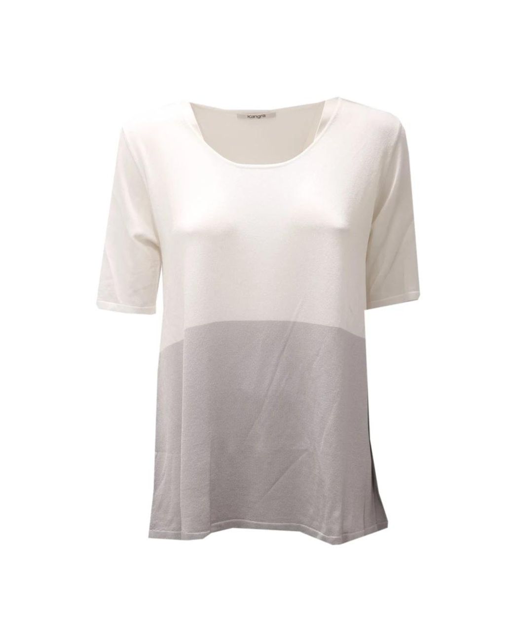 Kangra Overhemden ,Wit ,Off-/Zilver Viscose Top Gemaakt in het Gray