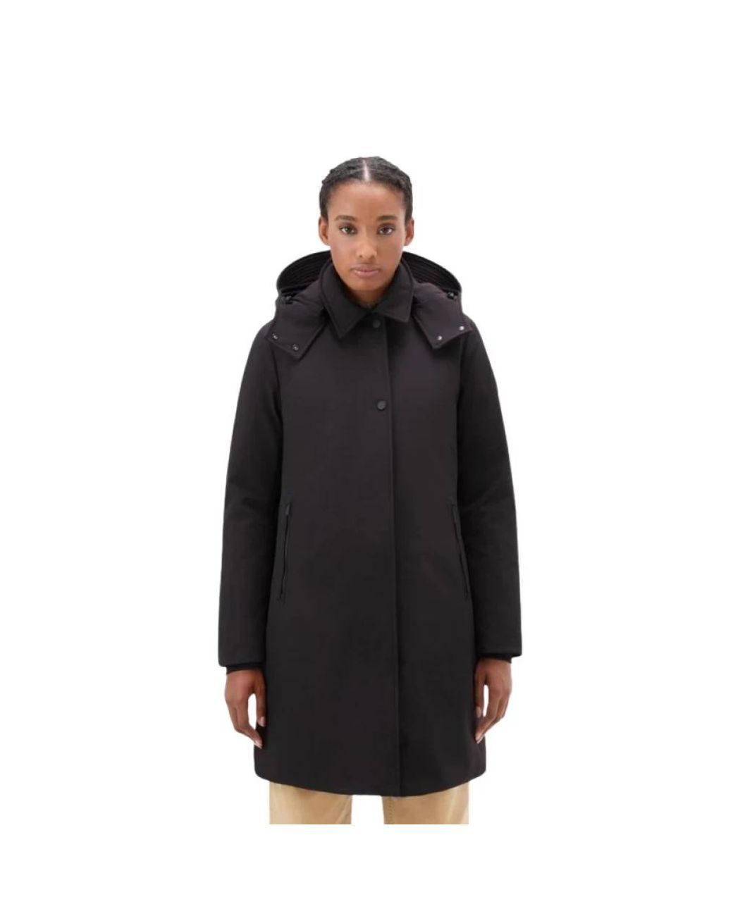 Woolrich Black Softshell trench