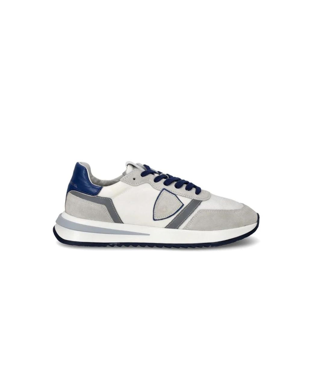 Philippe Model Schoenen ,Veelkleurig ,Suède Moderne Sneaker Met Suède En Leren Details in het Blue voor heren