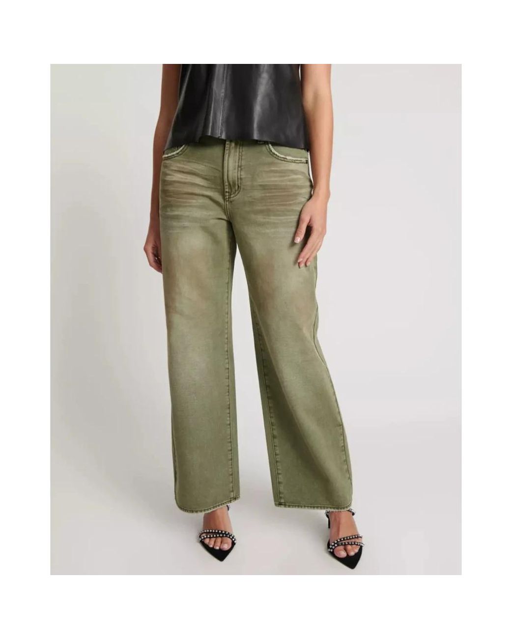 One Teaspoon Green Straight Fit Jeans