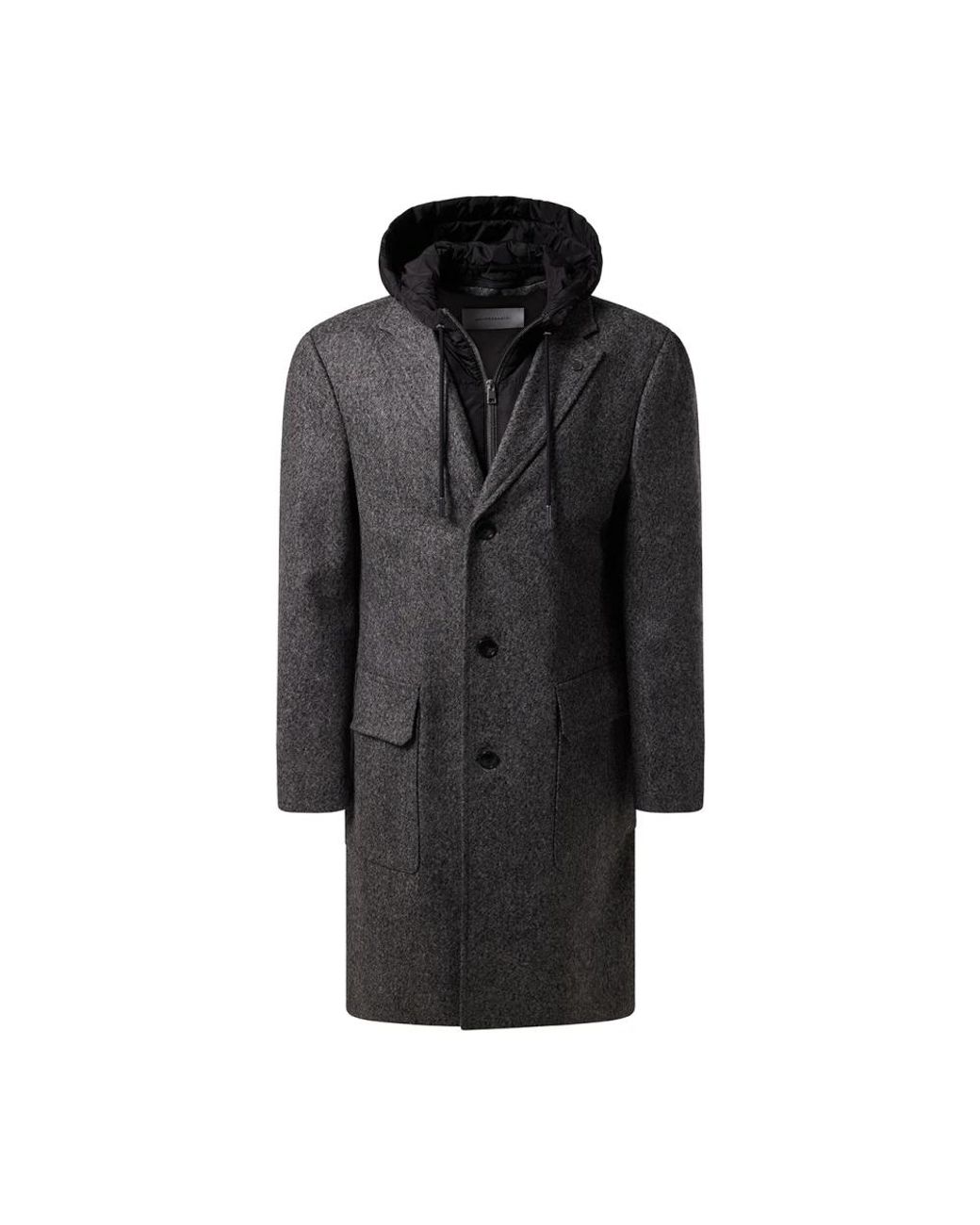 Baldessarini Jassen ,Zwart ,Wol B0 18740.1100 Bld-Collo-P Wollmantel Mit Kapuze in het Black voor heren