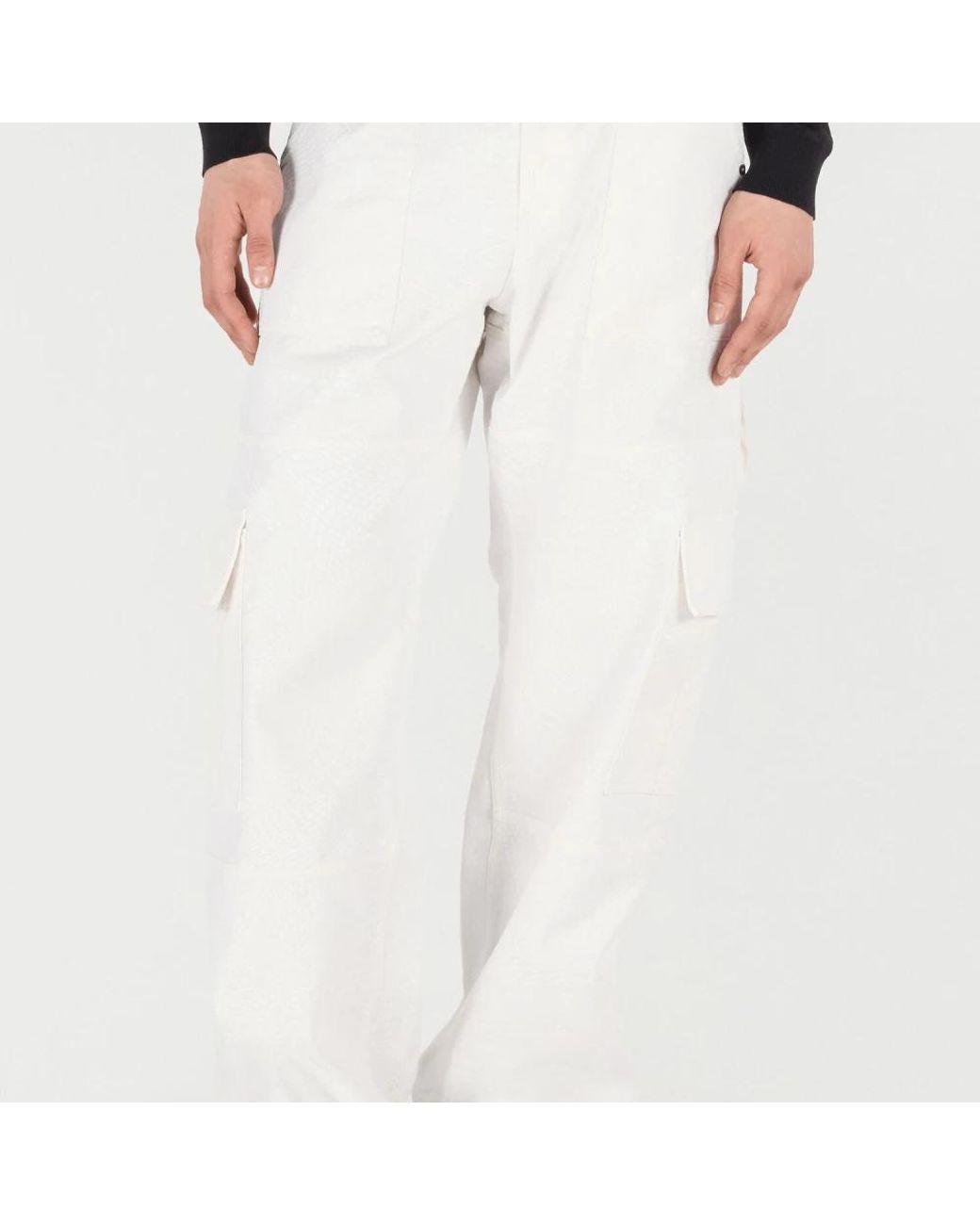 Roberto Cavalli White Straight Trousers for men
