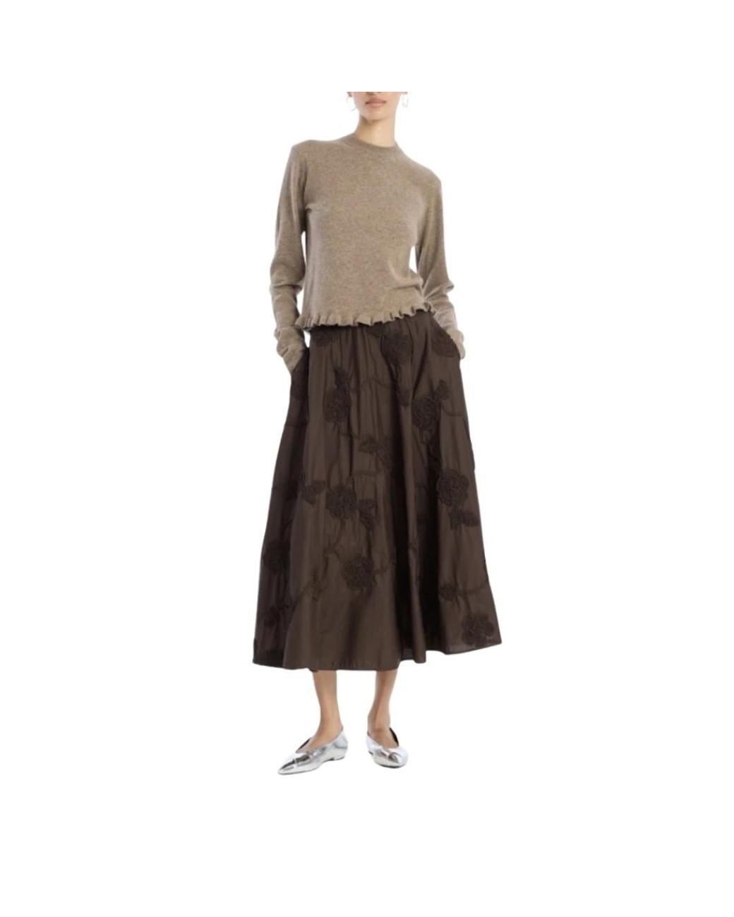 ROTATE BIRGER CHRISTENSEN Brown Midi Skirts