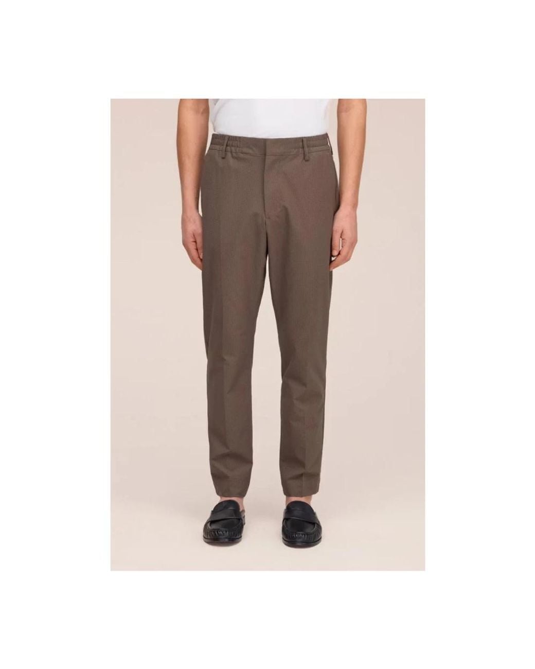 NN07 Brown Slim-Fit Trousers for men