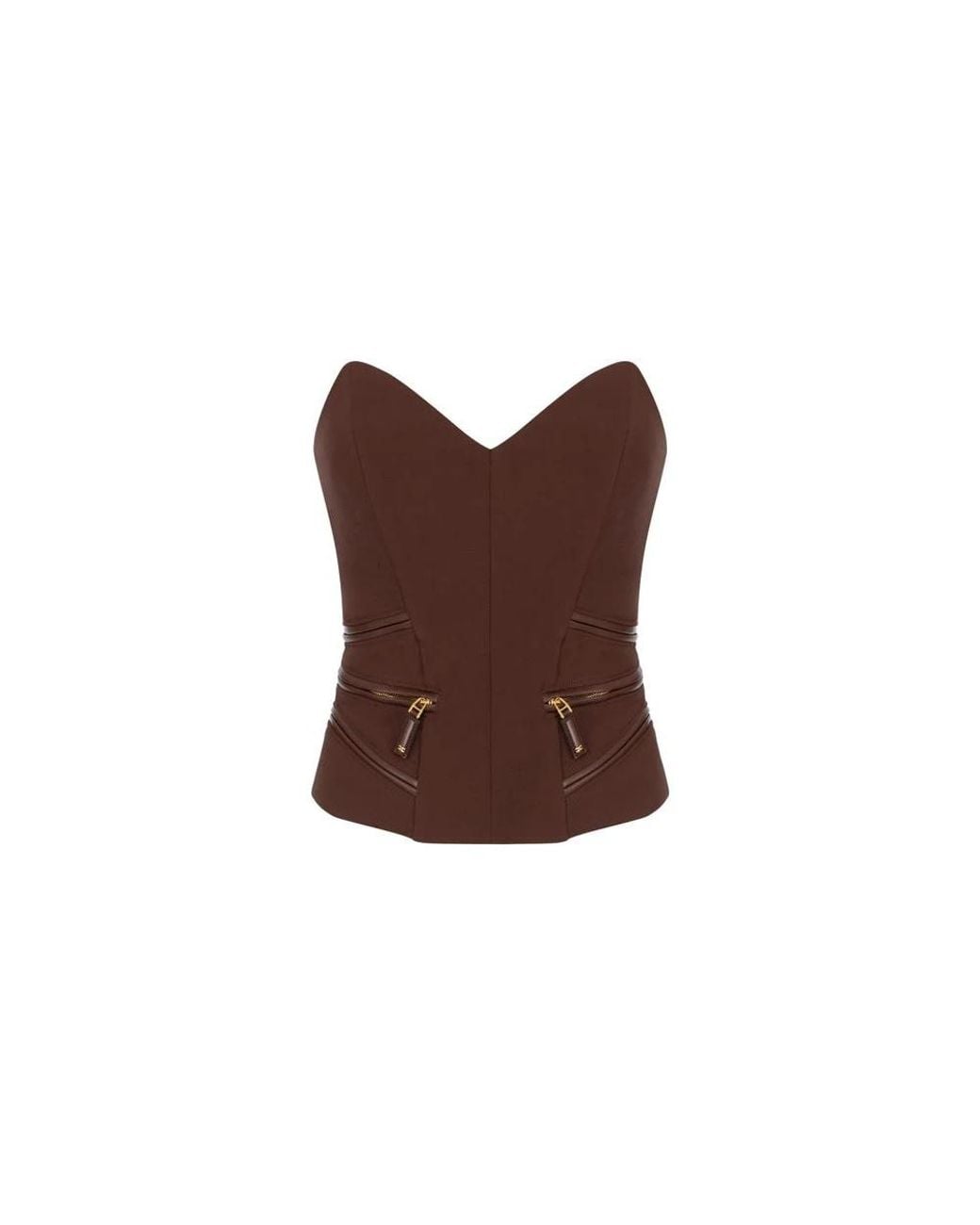 Elisabetta Franchi Brown Sleeveless Tops