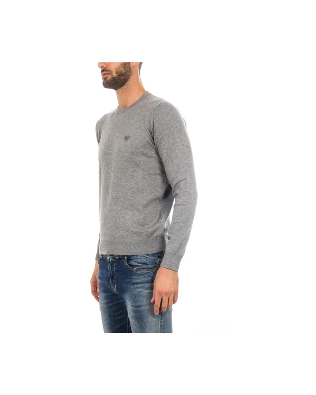 Armani Jeans Gray Round-Neck Knitwear for men