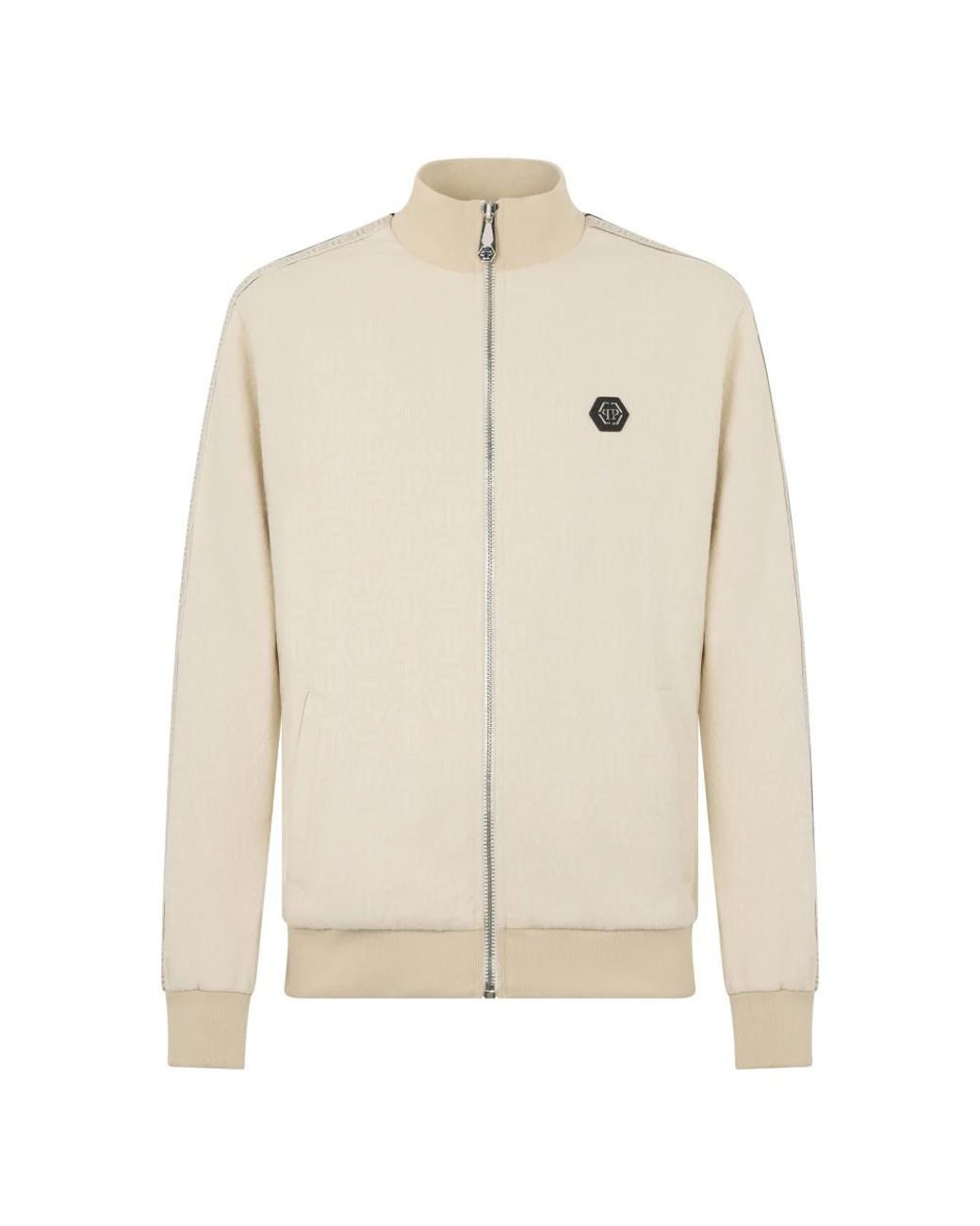 Philipp Plein Jacquard Tracksuit Jacket Monogram in het Natural voor heren