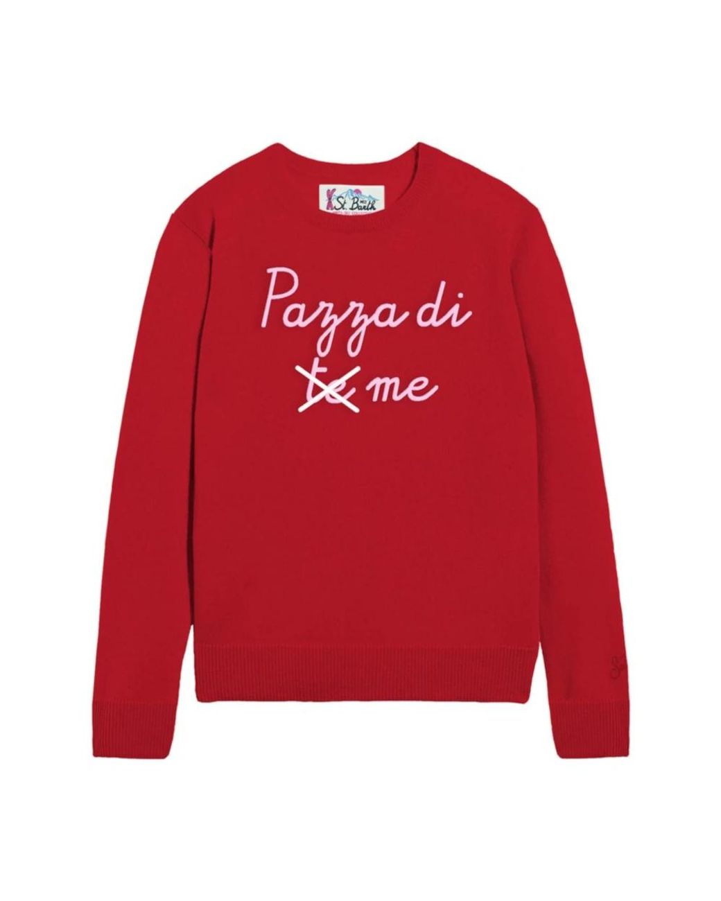 Mc2 Saint Barth Red Round-Neck Knitwear