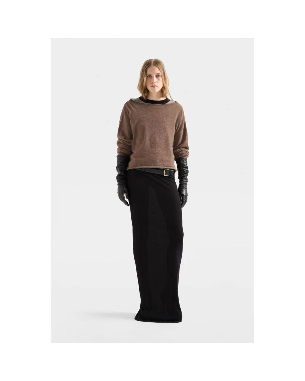 7 For All Mankind Brown Round-Neck Knitwear