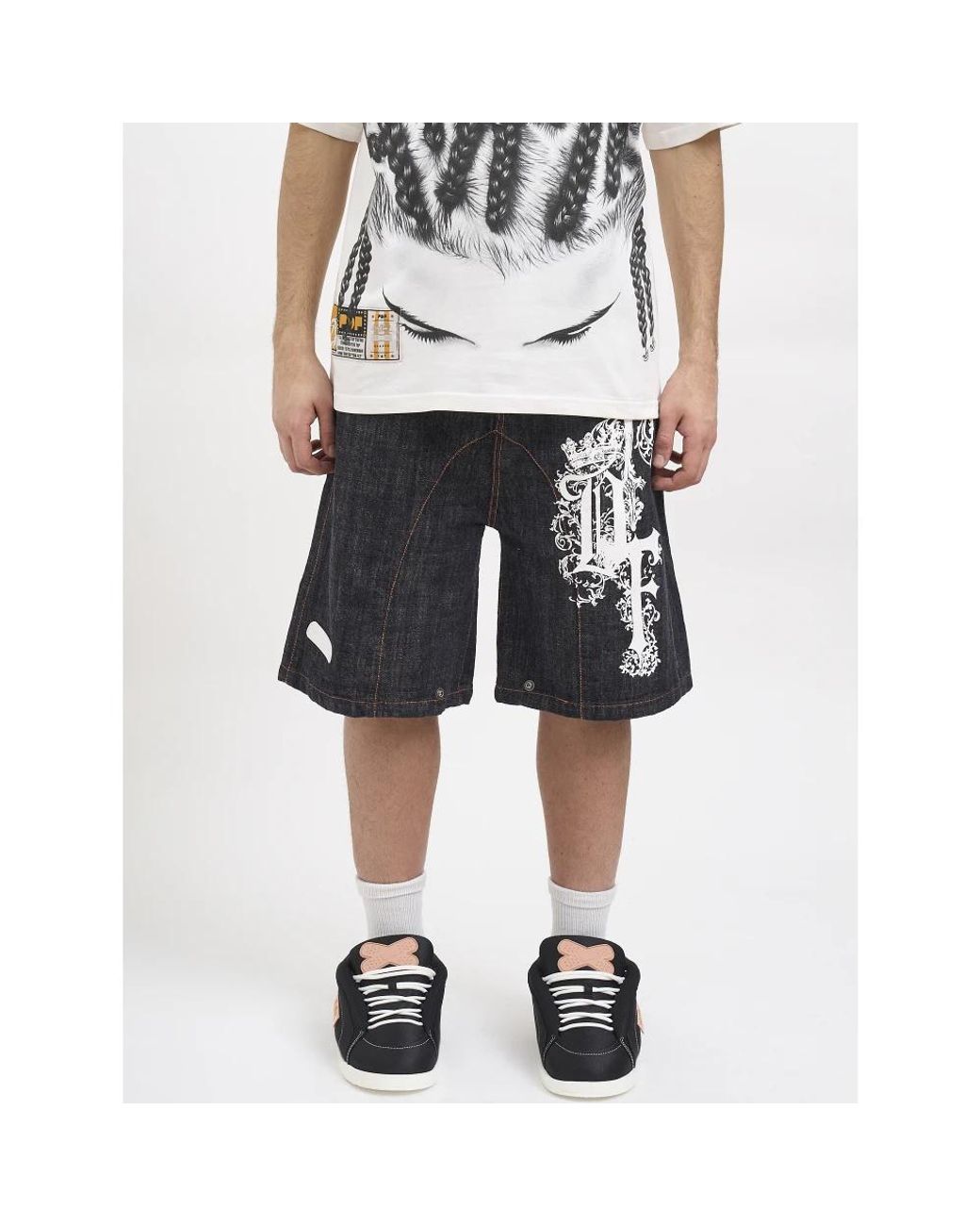 PDF Black Denim Shorts for men