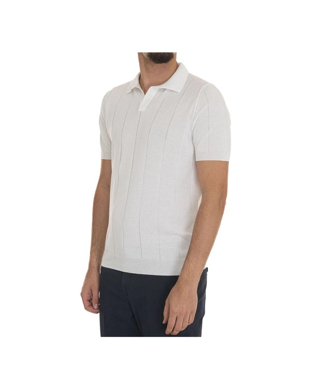 Gran Sasso White V-Neck Knitwear for men