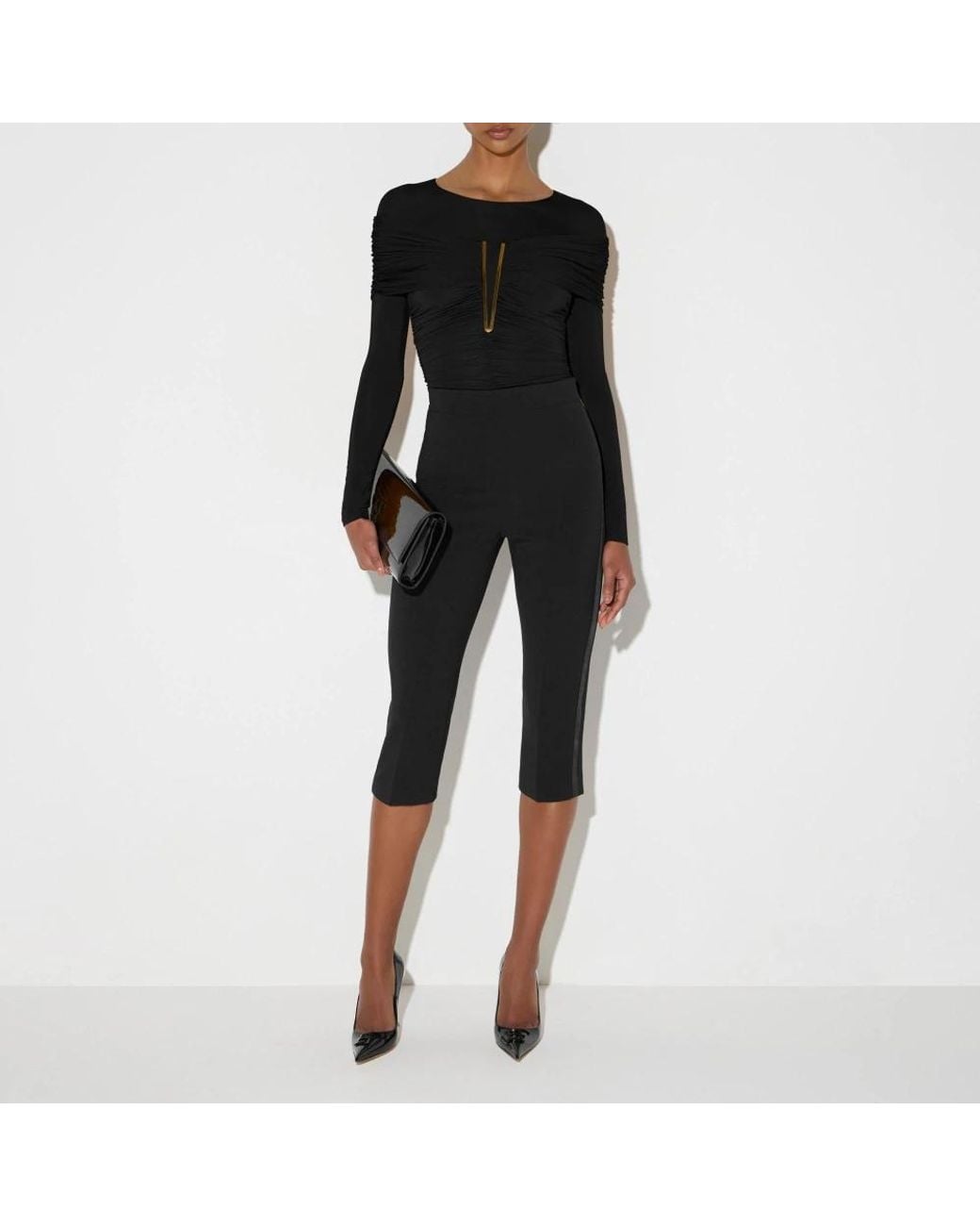 Elisabetta Franchi Blue Cropped Trousers