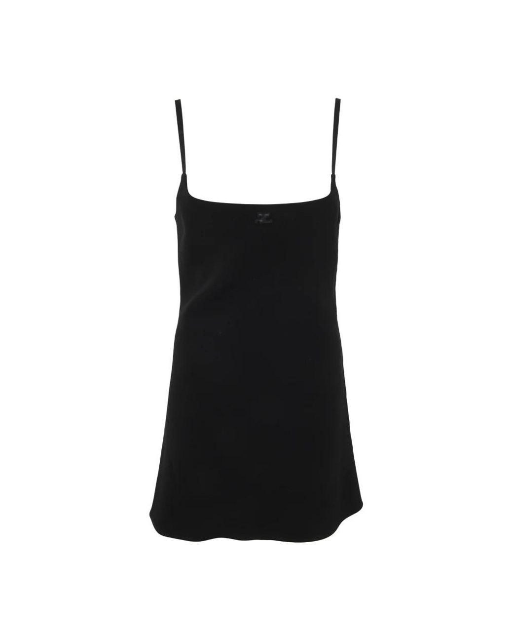 Courreges Tops ,Zwart ,A-Lijn Crêpe Jurk in het Black