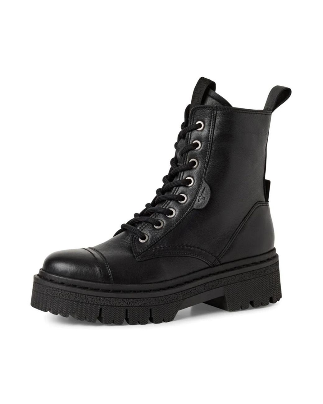 Tamaris Black Lace-Up Boots