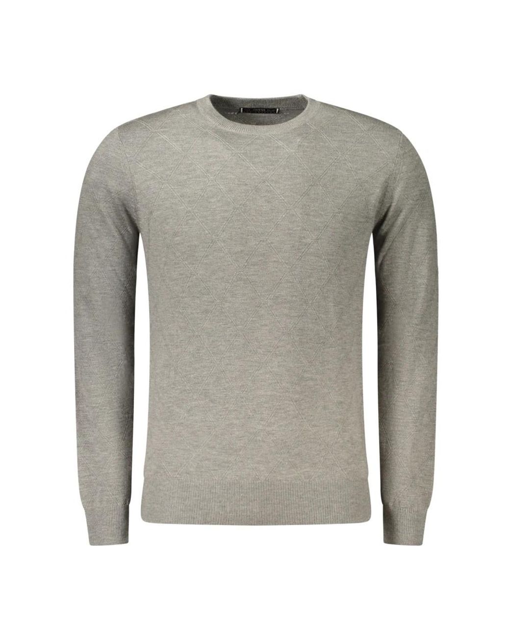 Guess Gray Round-Neck Knitwear for men