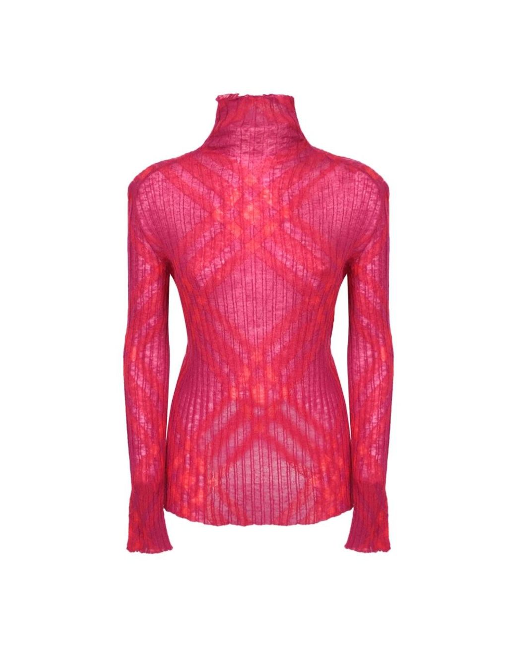 Burberry Truien & Vesten ,Rood ,Wol Rode Gebreide Kleding Aw 23 Stijlvolle Silhouet in het Pink