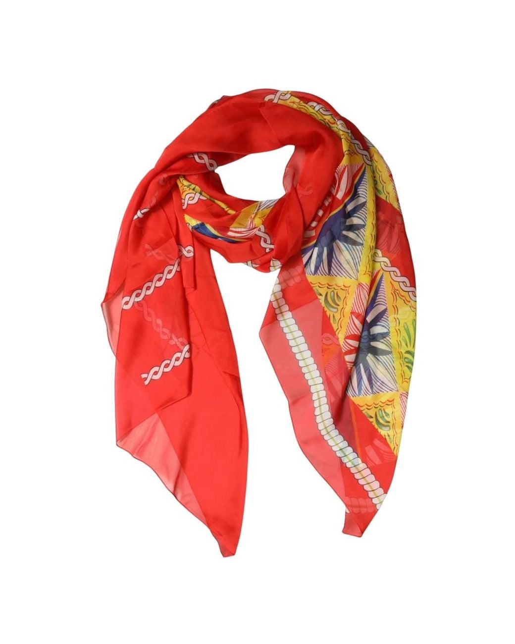 Dolce & Gabbana Red Silk Scarves