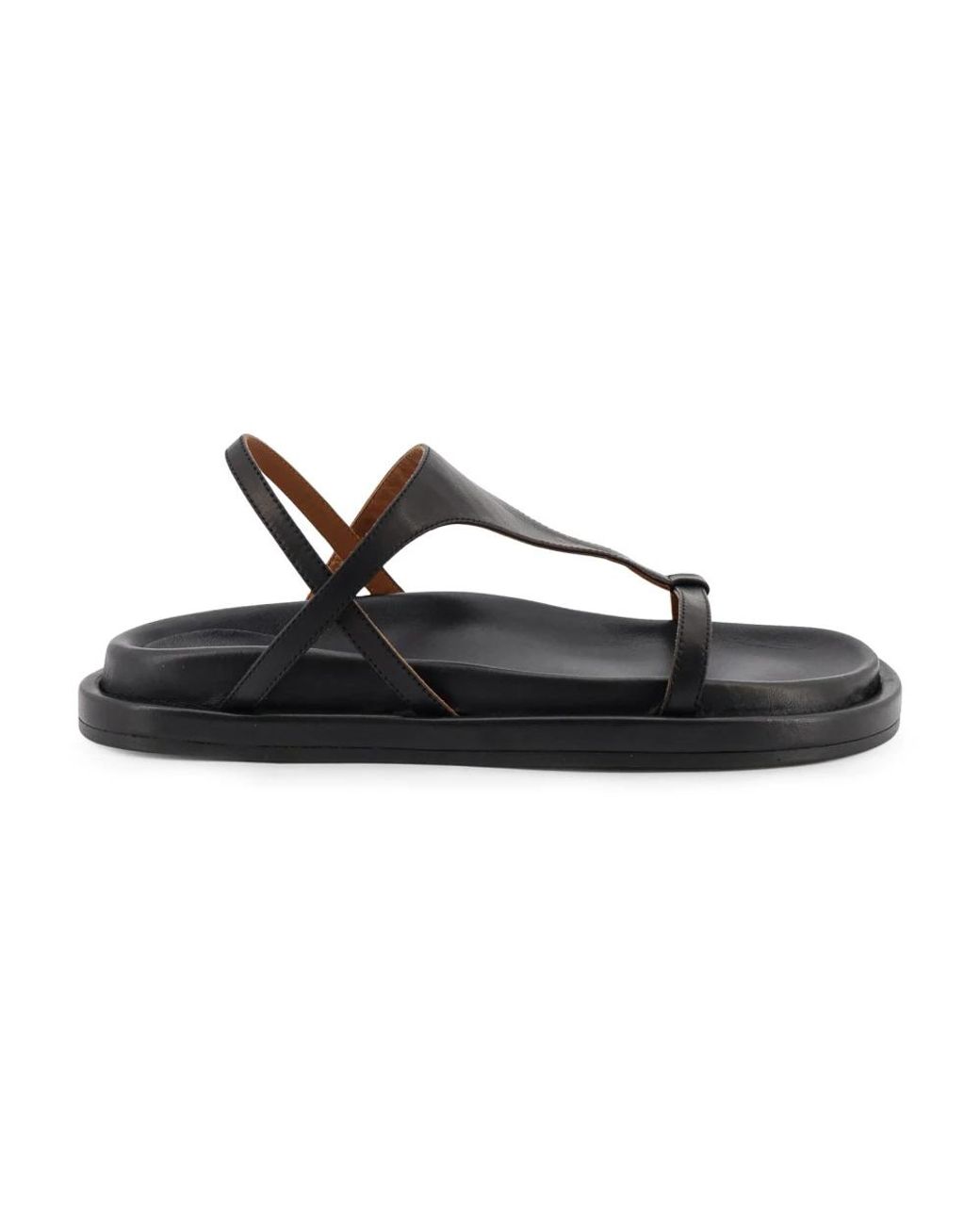 Atp Atelier Black Flat Sandals