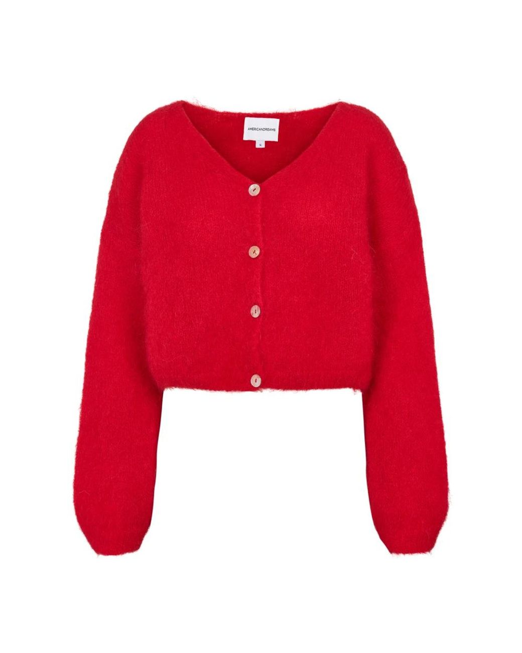American Dreams Truien & Vesten ,Rood ,Wol Cropped Cardigan in het Red