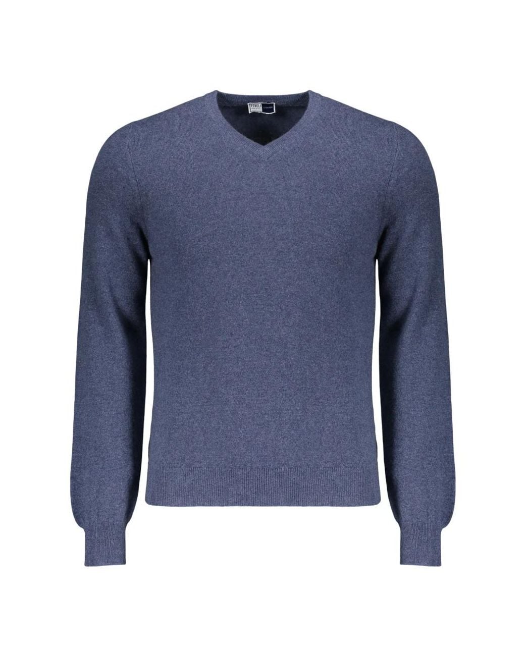 Fedeli Blue V-Neck Knitwear for men