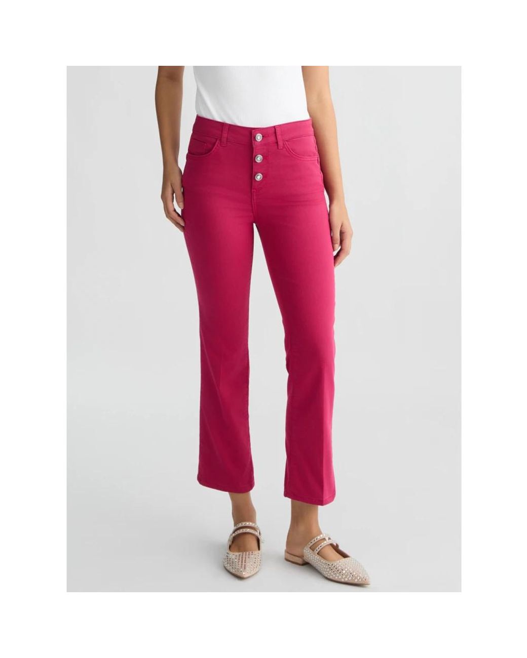 Liu Jo Red Cropped Trousers