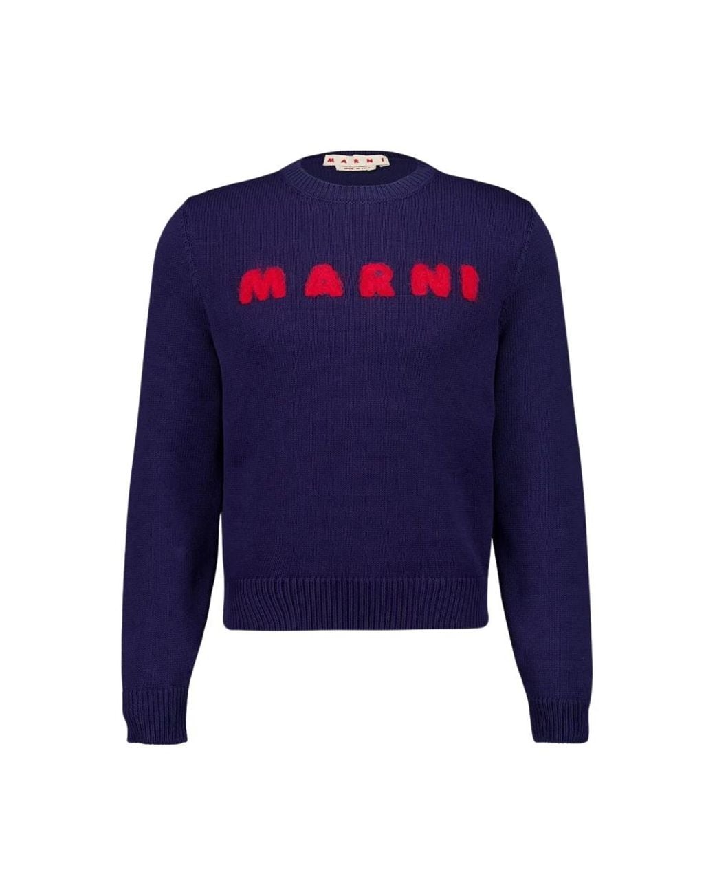 Marni Blue Round-Neck Knitwear for men