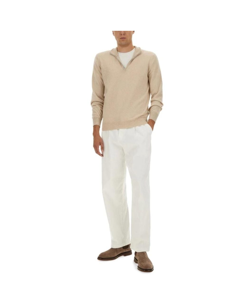 Brunello Cucinelli Natural Cashmere Knitwear for men