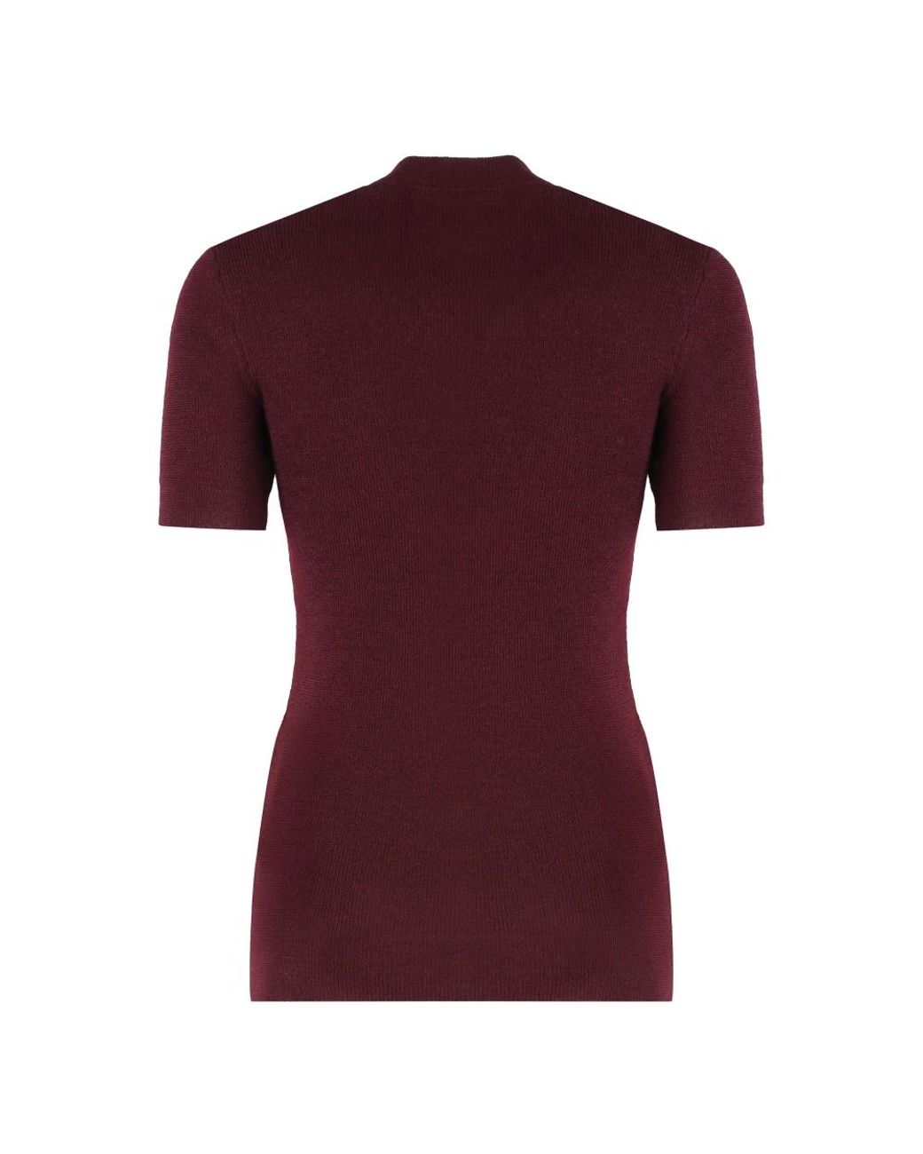 Prada Red Short-Sleeve Wool Shirt Virgin Knitwear