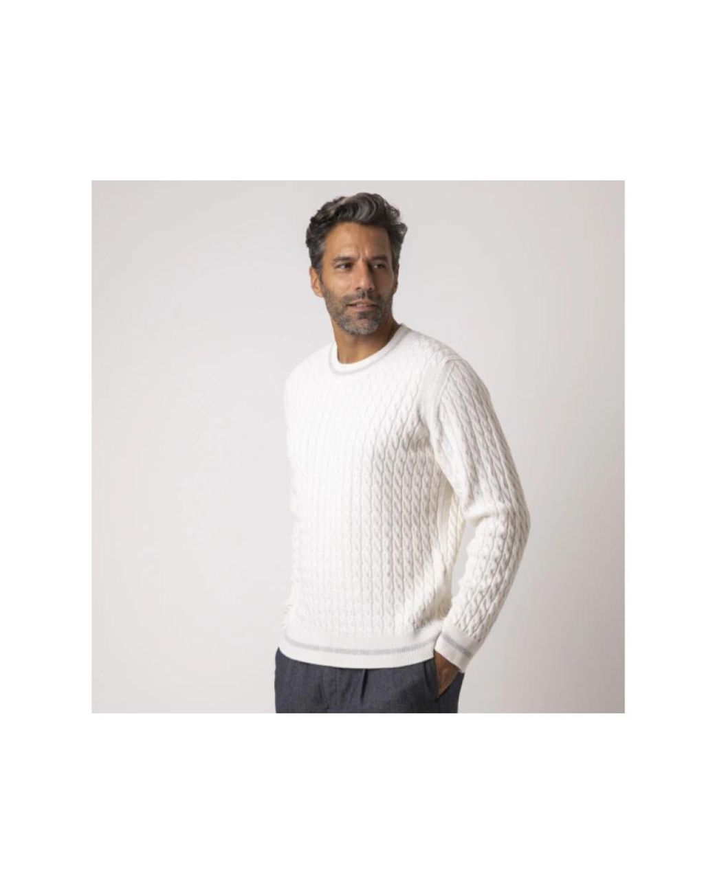 Eleventy Gray Round-Neck Knitwear for men