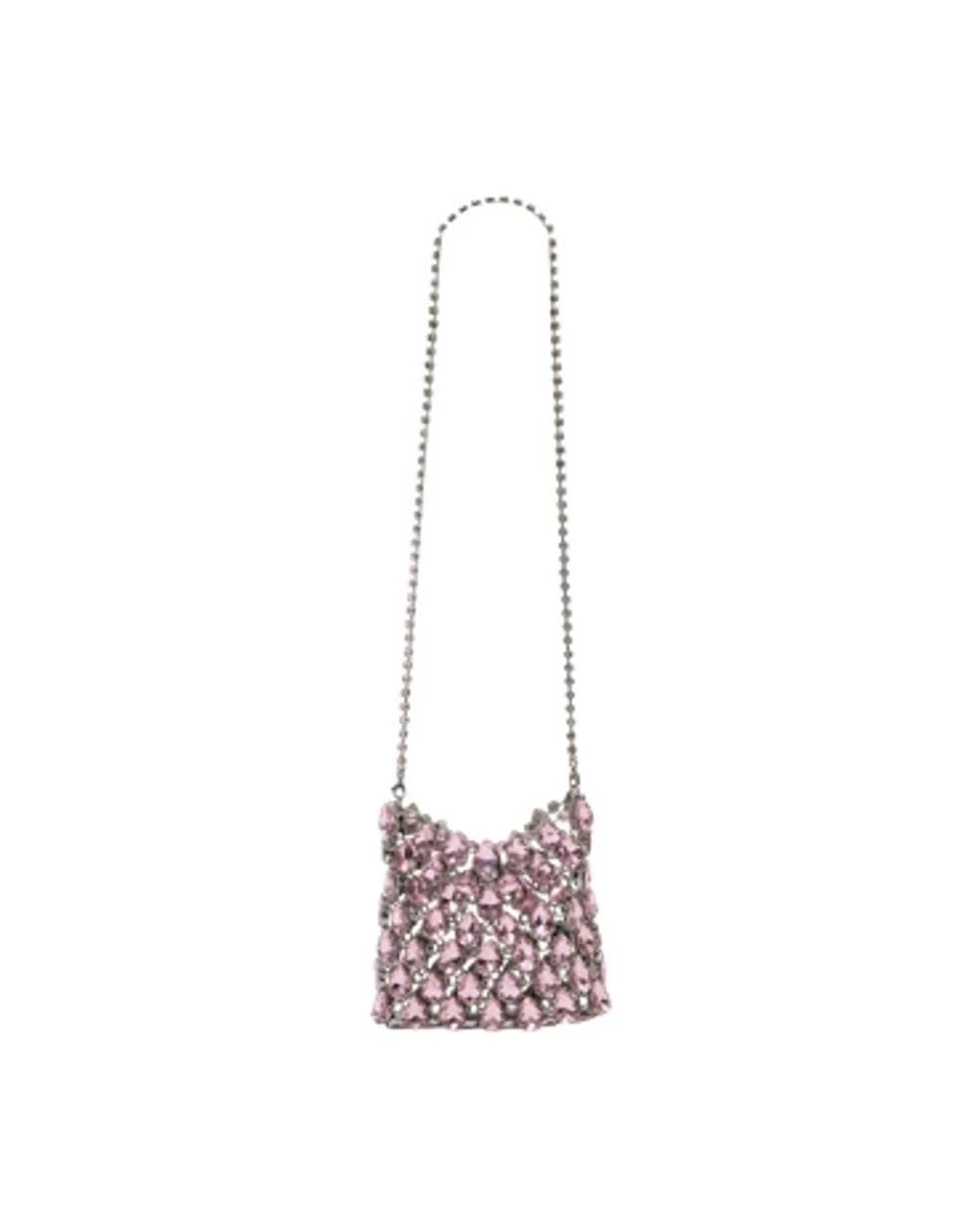 Self-Portrait Pink Crystal Mini Crossbody