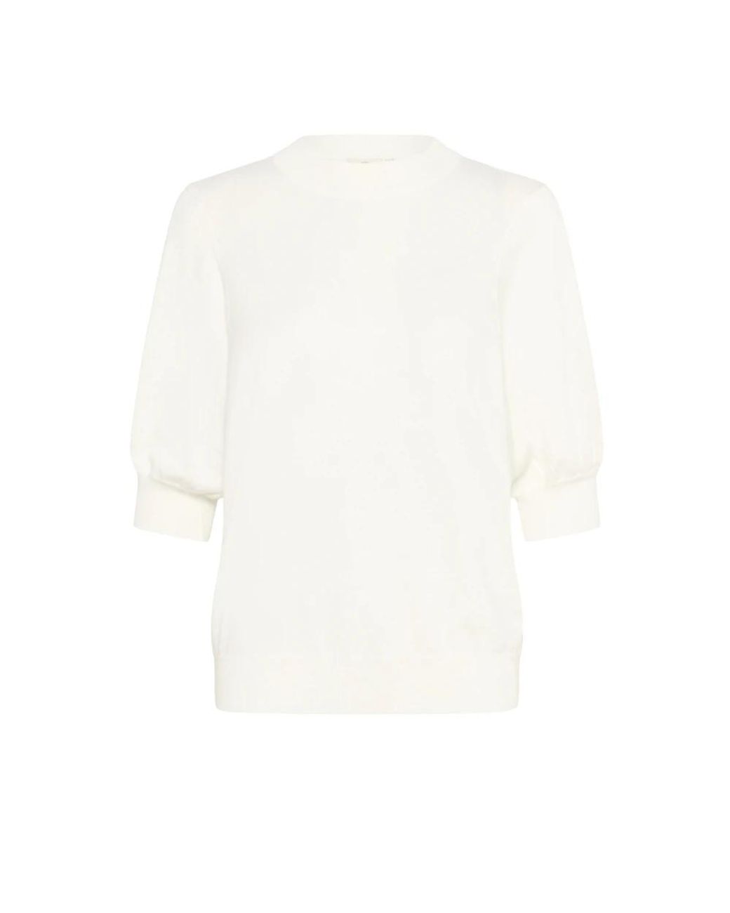 Kaffe Truien & Vesten ,Wit ,Vrouwelijke Plooi Pullover Trui Krijt in het White