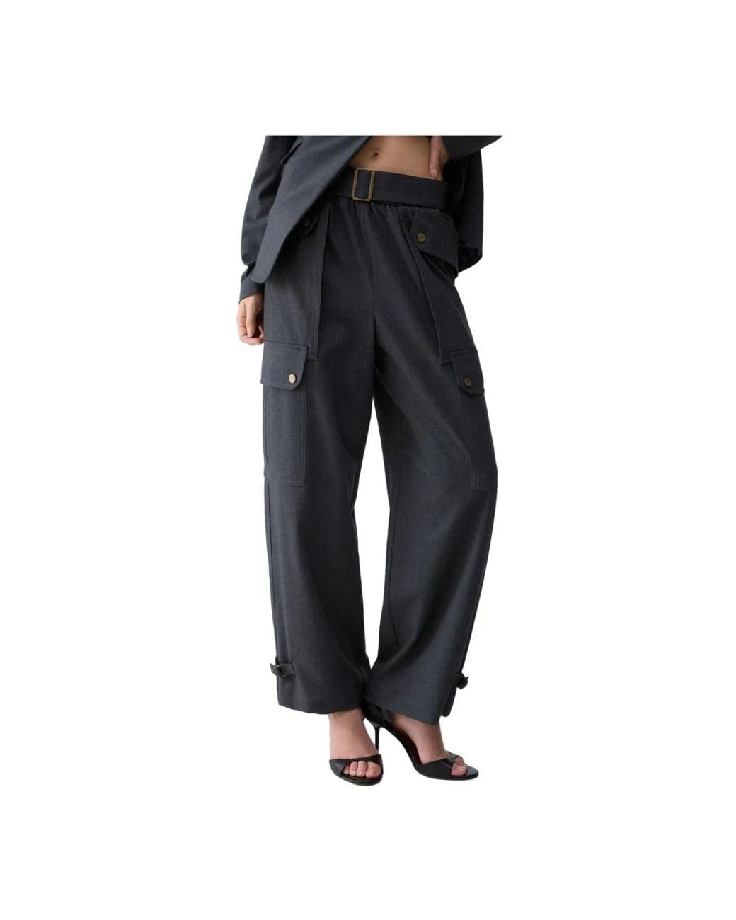 Liu Jo Gray Wide Trousers