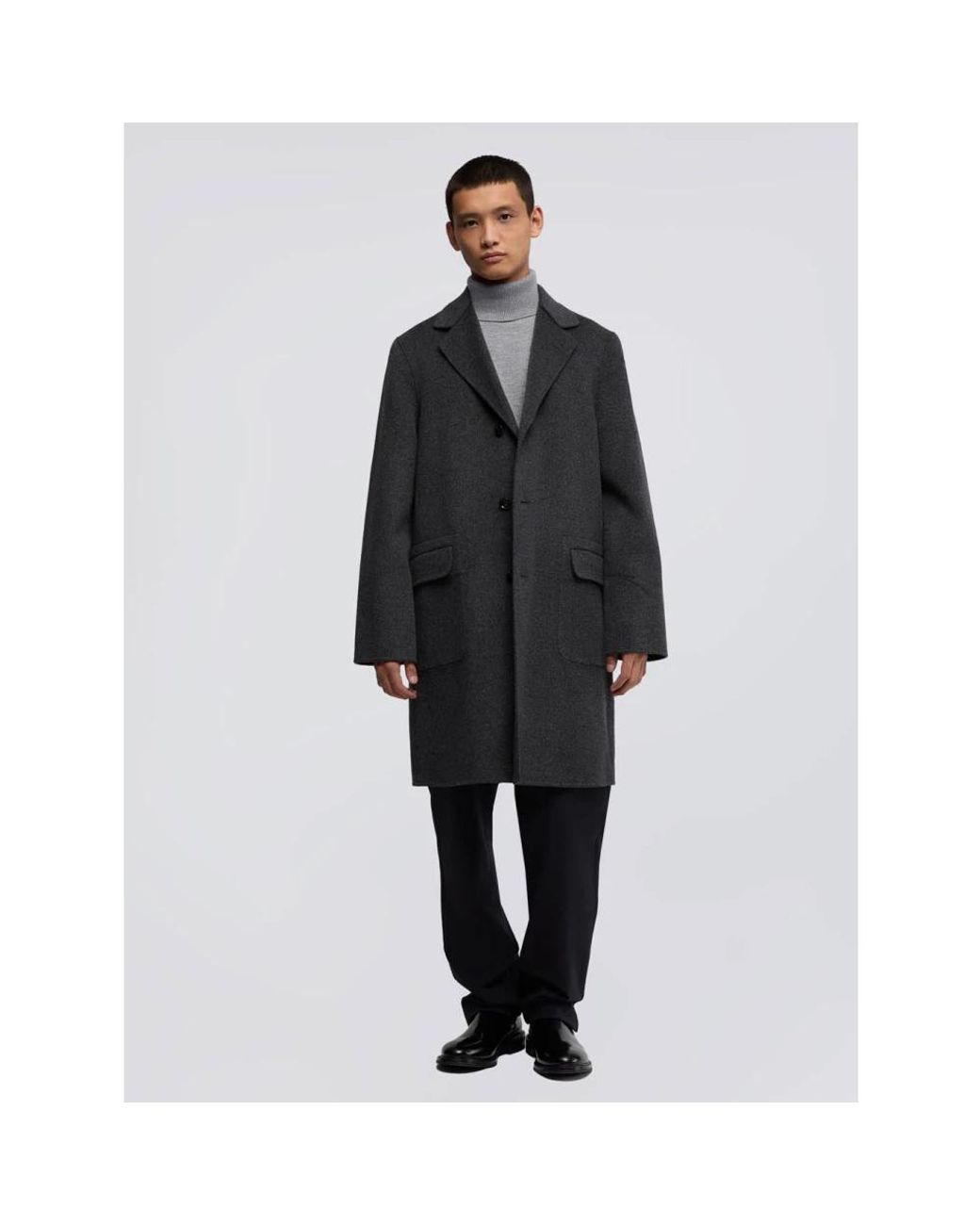 Single-Breasted Coats Aspesi pour homme en coloris Black