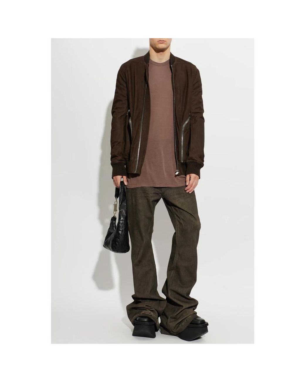 Leather Jackets Rick Owens de hombre de color Brown