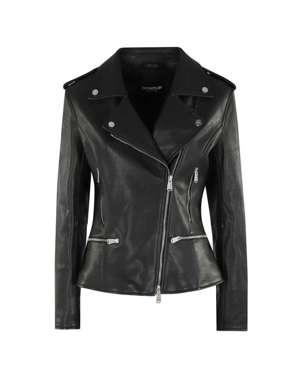 Dondup Black Leather Jackets