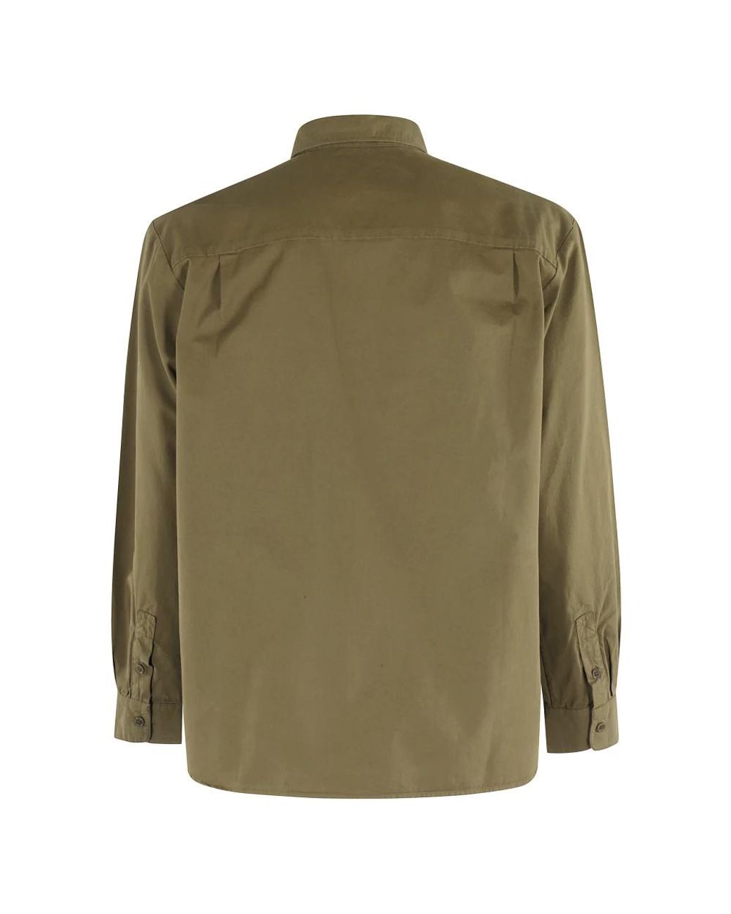 A.P.C. Overhemden ,Groen ,Militair Groen Logo Shirt Lange Mouw in het Green voor heren