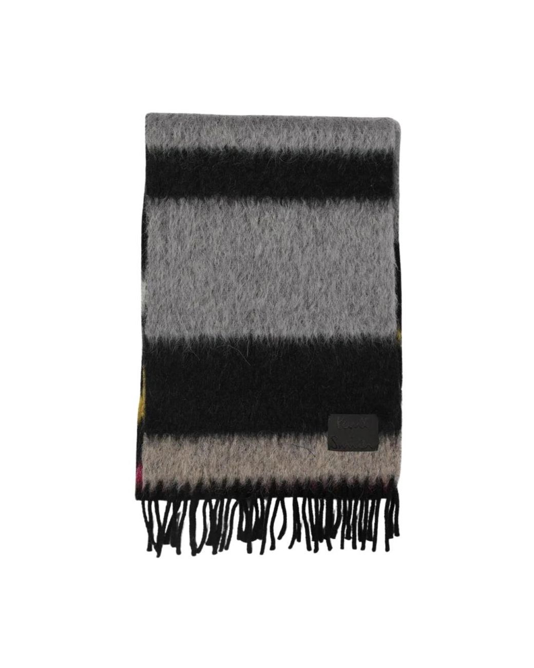 Paul Smith Accessoires ,Grijs ,Kasjmier Elegante Gestreepte Kasjmier Sjaal in het Black voor heren