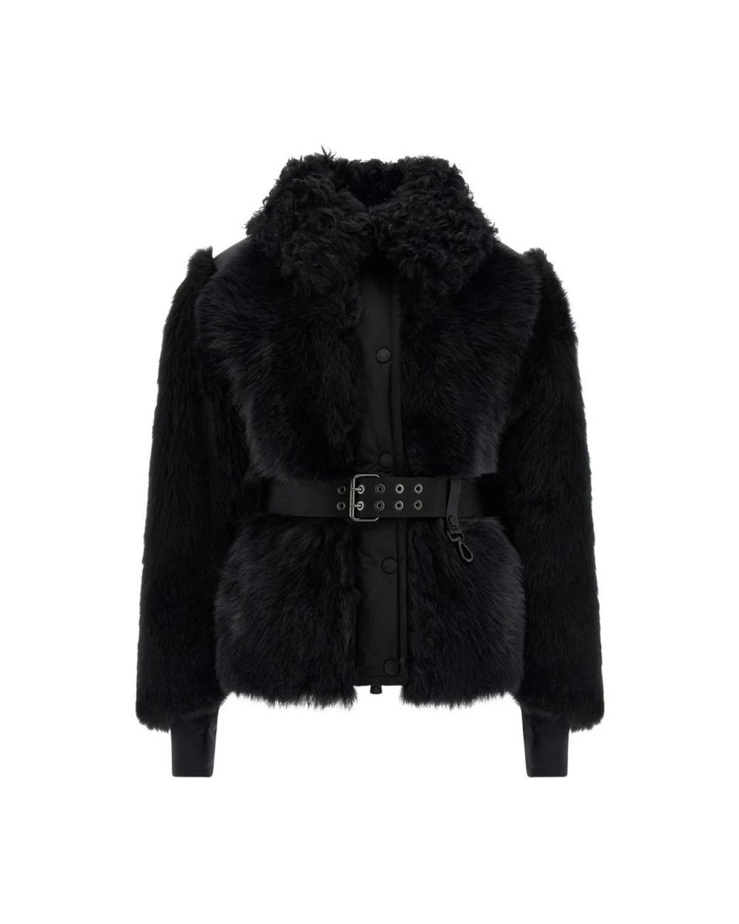 Moncler Black Faux Fur & Shearling Jackets