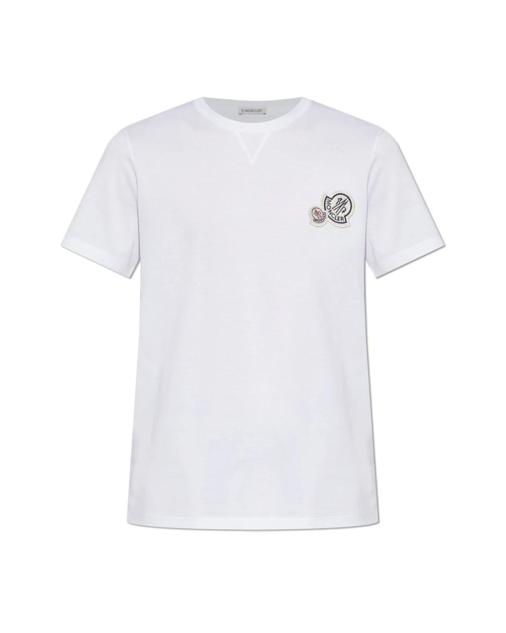 Moncler Logo Patch T-Shirt in het White voor heren