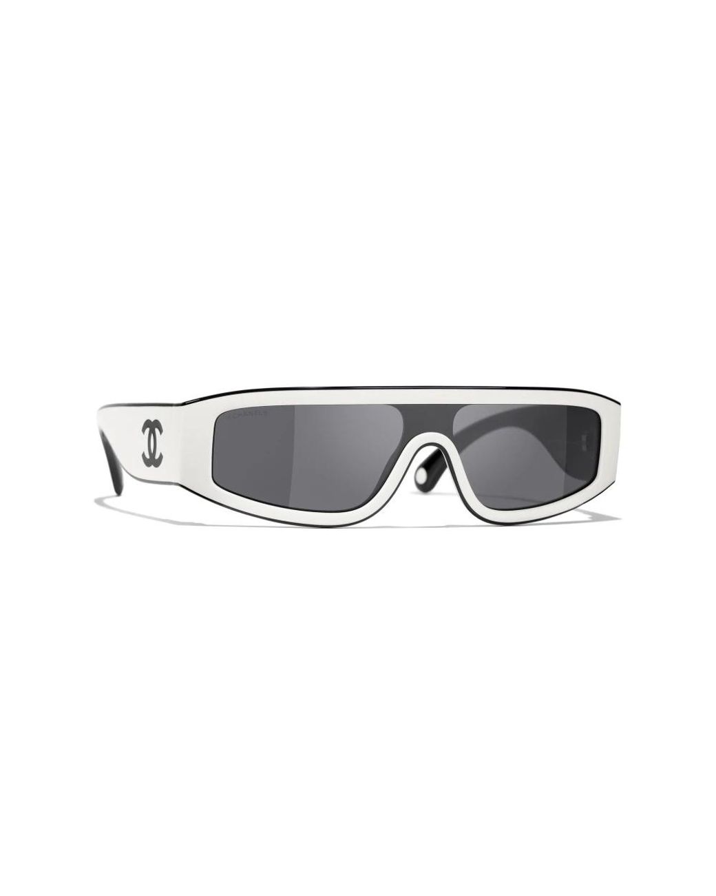 Chanel Accessoires ,Wit ,Shield Zonnebril in het Gray