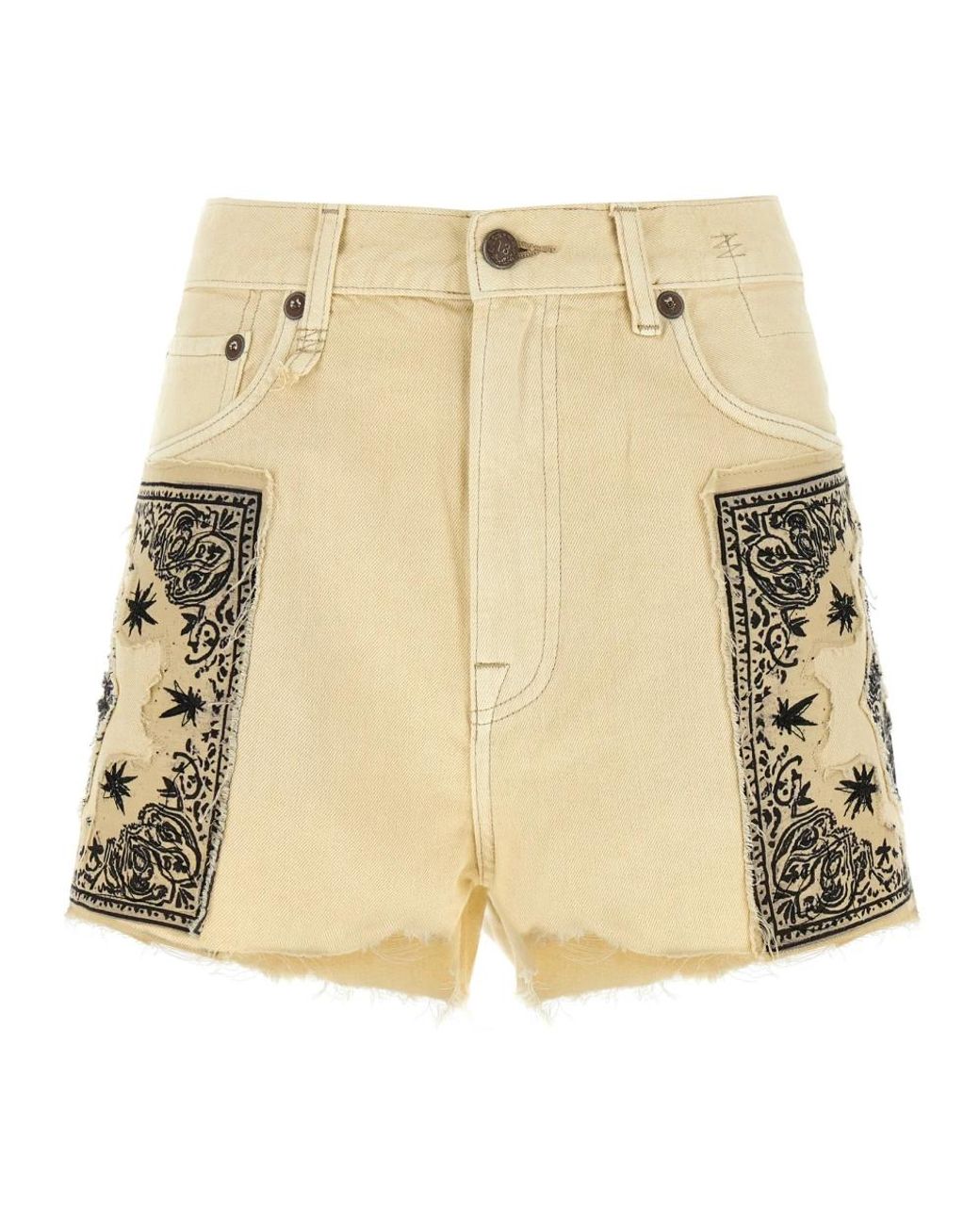 R13 Natural Denim Shorts