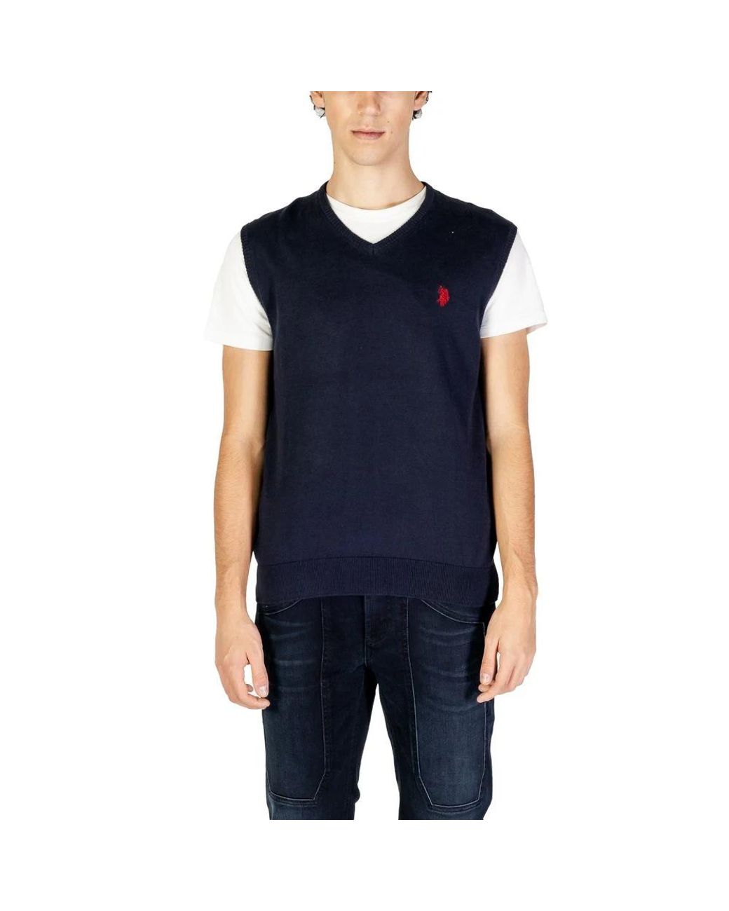 U.S. POLO ASSN. Blue Sleeveless Knitwear for men