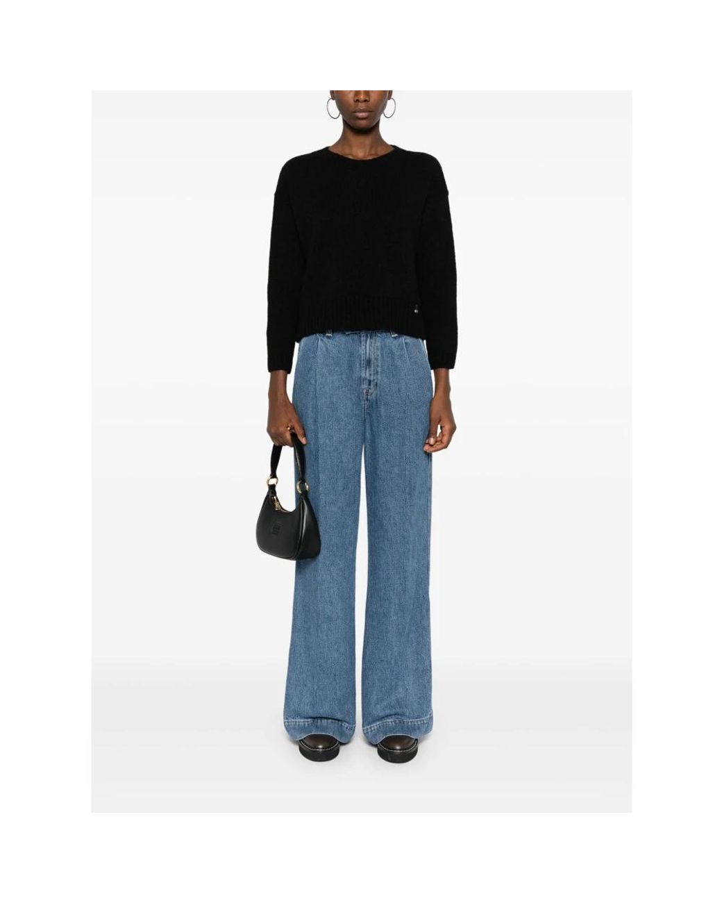 7 For All Mankind Blue Wide Jeans
