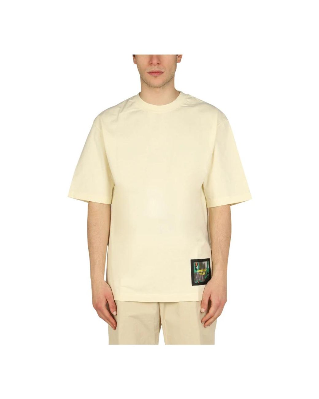 Ambush Tops ,Wit ,Katoen Workshop Patch T-Shirt in het Natural voor heren