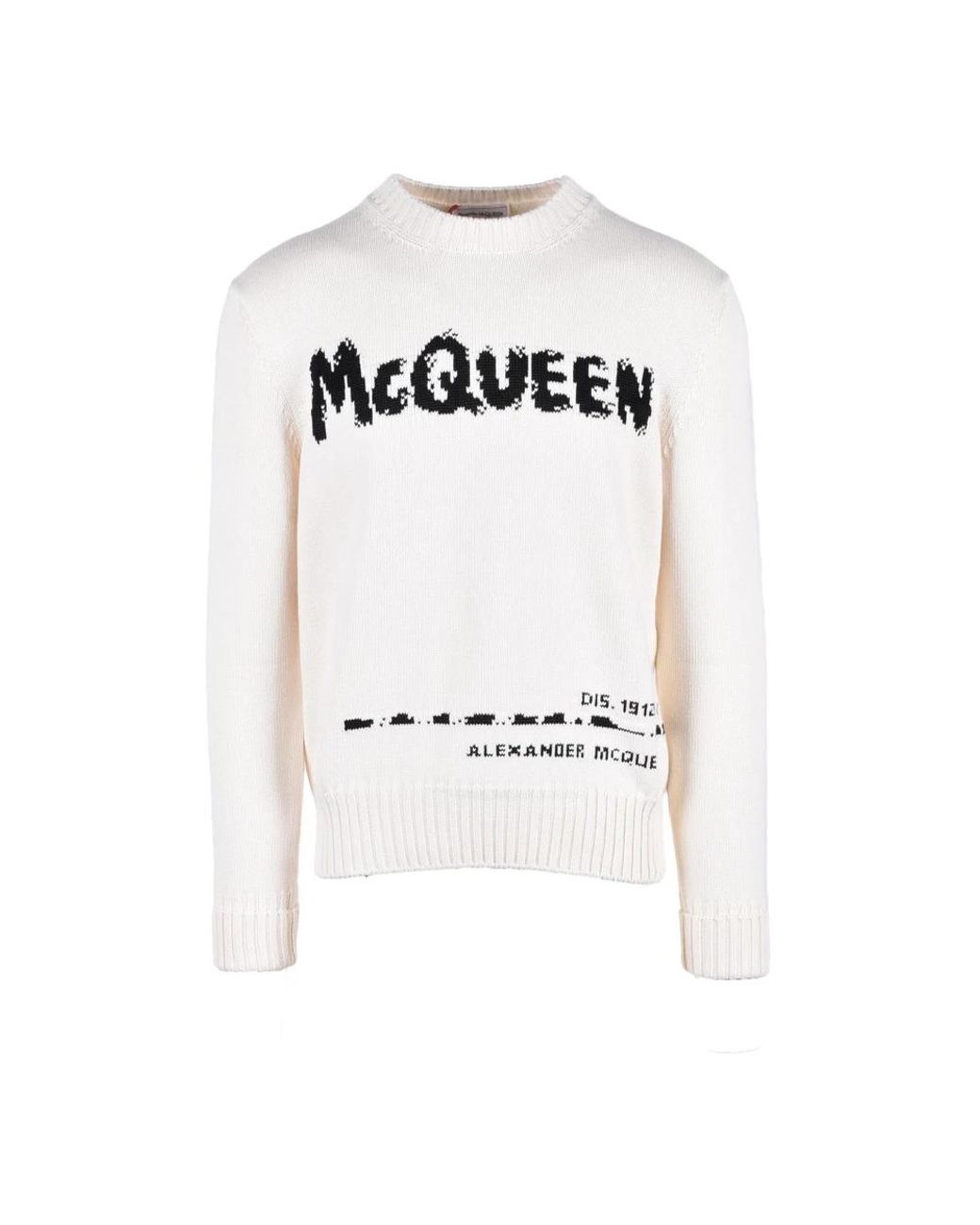 McQueen Baumwollstrickpullover in White für Herren