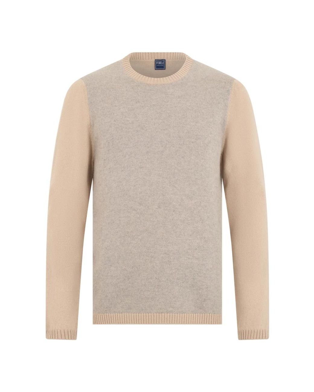 Fedeli Gray Round-Neck Knitwear for men